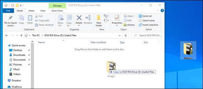 Copiar archivos a un disco del sistema de archivos en vivo en Windows 10.