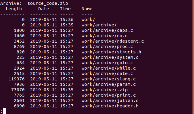 enumerar la salida del archivo en una ventana de terminal