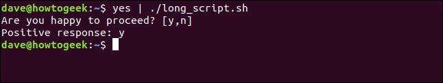 canalizando yes en long_script.sh en una ventana de terminal