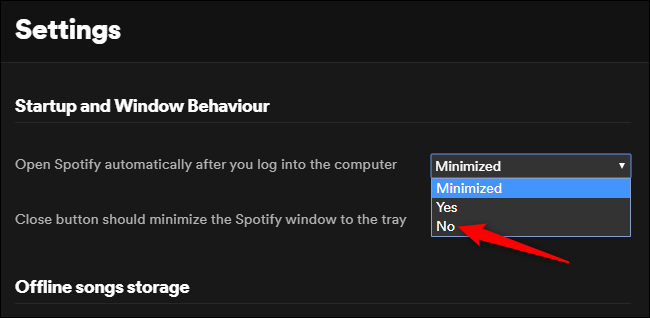 Deshabilitar el inicio automático de Spotify en Windows.