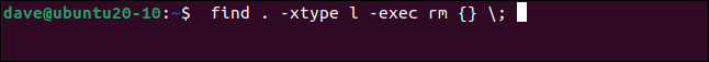 encontrar .  -xtype l -exec rm {} \;  en una ventana de terminal.