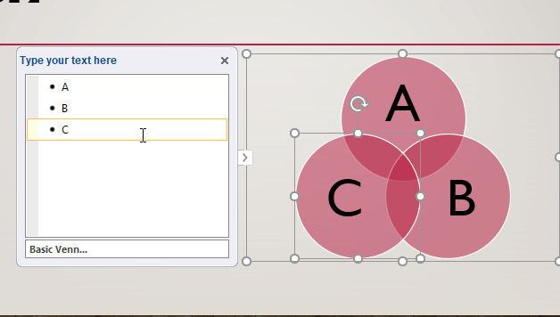 Agregar y quitar círculos al diagrama de Venn