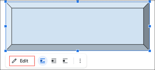 Haga clic en Editar para cambiar un dibujo nuevo en Google Docs