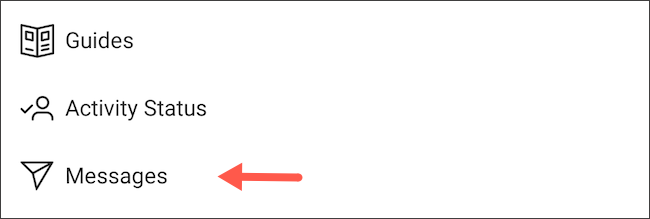 Visite la configuración de mensajes en la aplicación Instagram