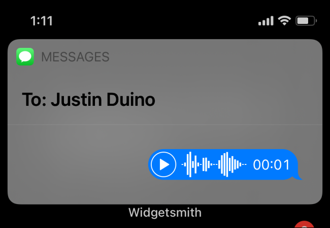 Mensaje de voz enviado a través de Siri