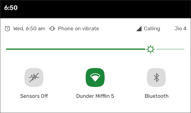 Mosaico de configuración rápida de sensores desactivados en Android