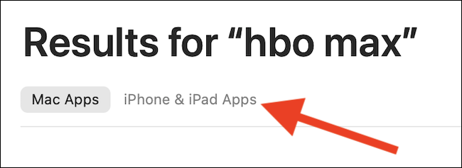 Haz clic en la opción "Aplicaciones para iPhone y iPad" debajo del encabezado "Resultados".