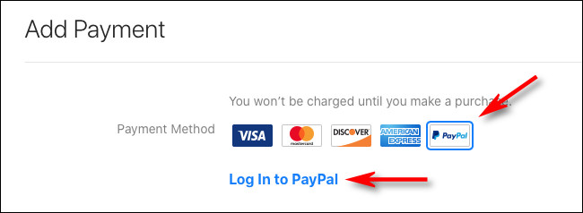 Seleccione "PayPal", luego haga clic en "Iniciar sesión en Paypal"