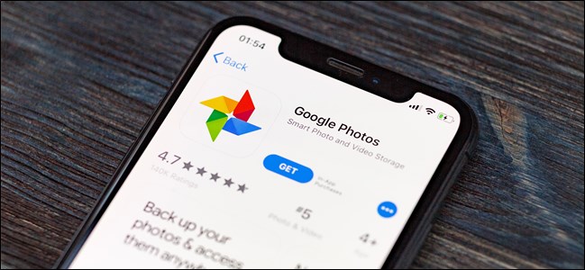 Listado de la App Store de Google Fotos en el iPhone de Apple