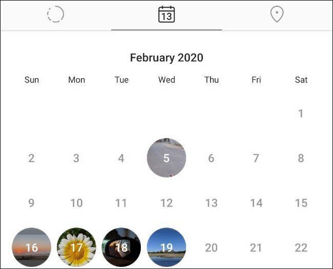 La vista del calendario de Historias en Instagram.