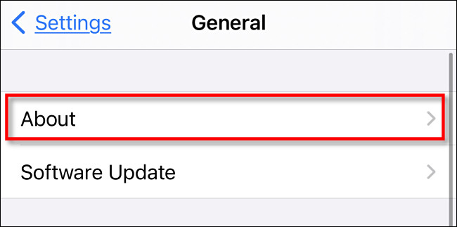 En Configuración> General, toque "Acerca de".