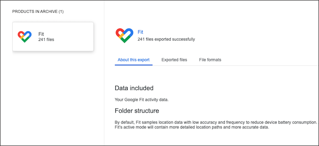 Exportar y ver datos de Google Fit