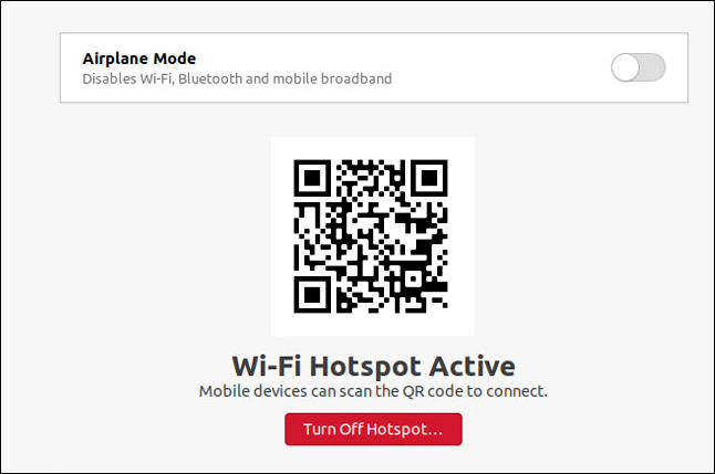 Un cuadro de diálogo de punto de acceso Wi-Fi en Ubuntu 20.10.