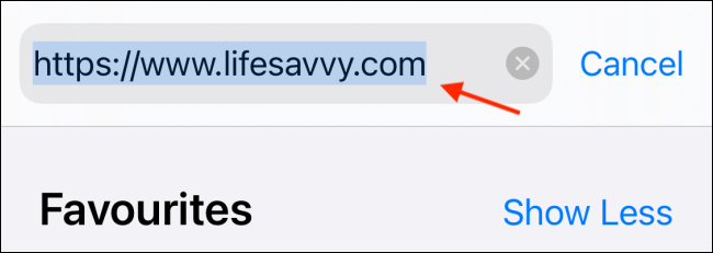 Ingrese la URL en Safari