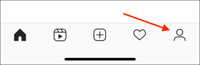 Toque el icono de perfil en la aplicación de Instagram