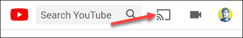 Toque el icono de Google Cast en YouTube.