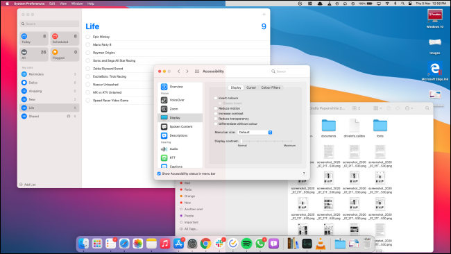 Captura de pantalla de macOS Big Sur con y sin Transparencia 2