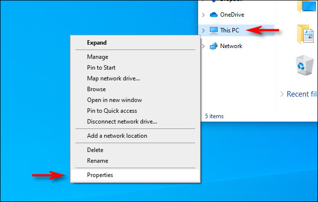 Haz clic derecho en "Esta PC" en el Explorador de archivos y selecciona "Propiedades".