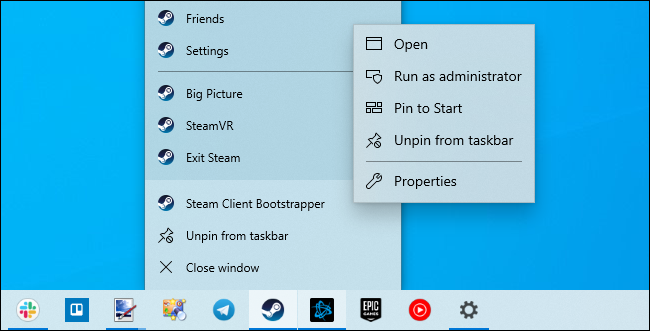 Abra la ventana Propiedades del acceso directo de Steam