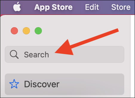 Use la barra de búsqueda en la esquina superior izquierda para encontrar una aplicación