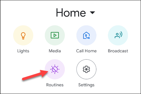 rutinas de la aplicación Google Home