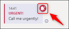 Un mensaje marcado como "Urgente" en un chat.