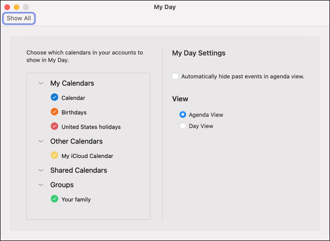 Cambiar la configuración de Mi día