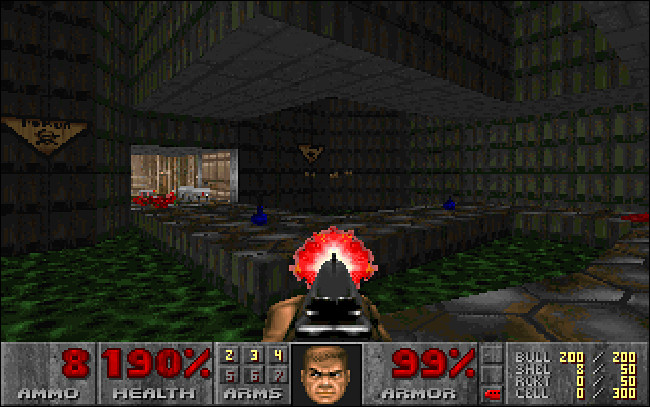 Una captura de pantalla de Doom para MS-DOS.