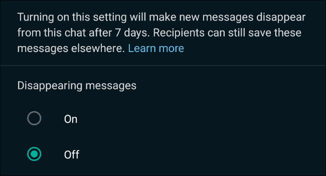 Habilitar mensajes que desaparecen en los chats de WhatsApp
