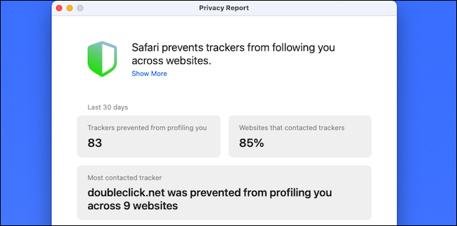 Consulta tu Informe de privacidad en Safari