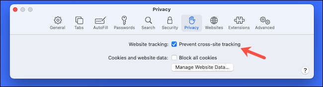 Habilite la prevención de seguimiento entre sitios en Safari