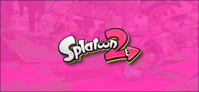 Logotipo de Nintendo Switch Splatoon 2 sobre fondo rosa