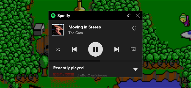 widget de barra de juegos de Spotify
