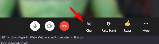 El botón de chat en Skype "Reunirse ahora"