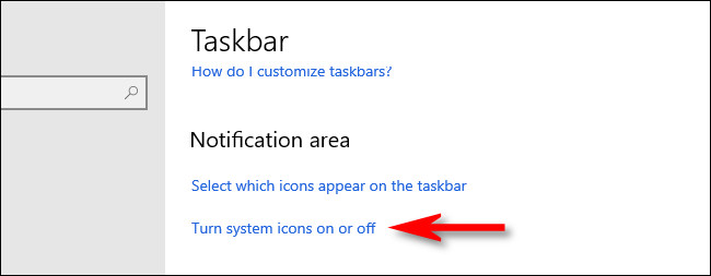 Haz clic en "Activar o desactivar los iconos del sistema".