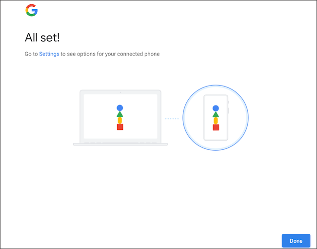 Confirmar la sincronización del teléfono Android y la Chromebook