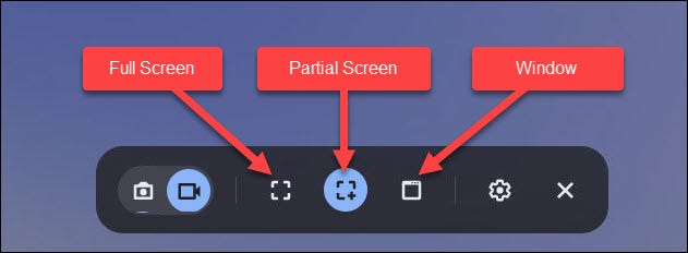 opciones de grabación de pantalla