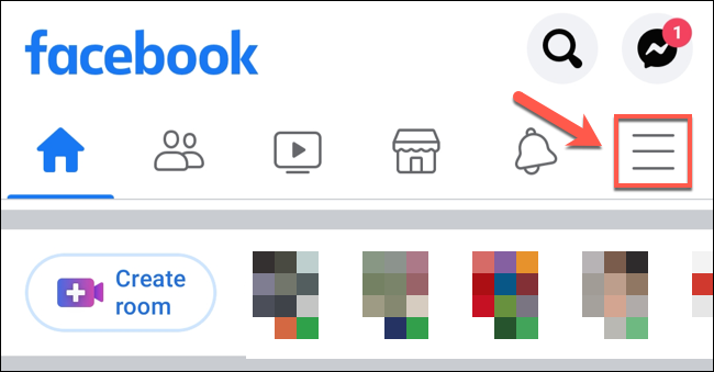 En la aplicación de Facebook, toque el ícono del menú de hamburguesas.