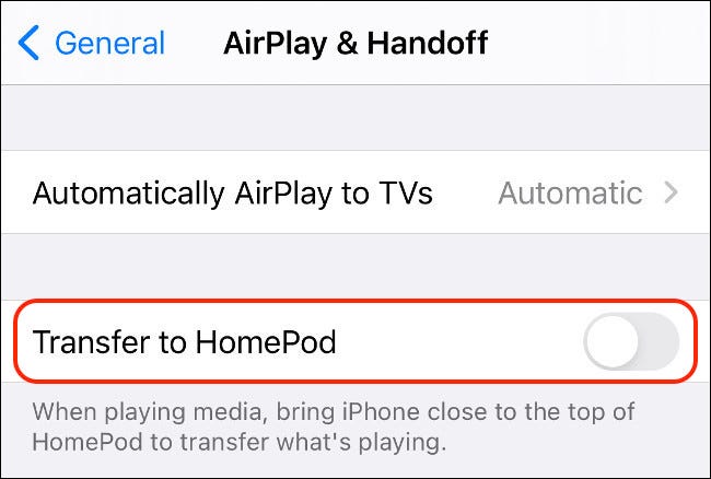 Transferir a HomePod