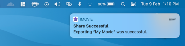 Película exportada a iMovie