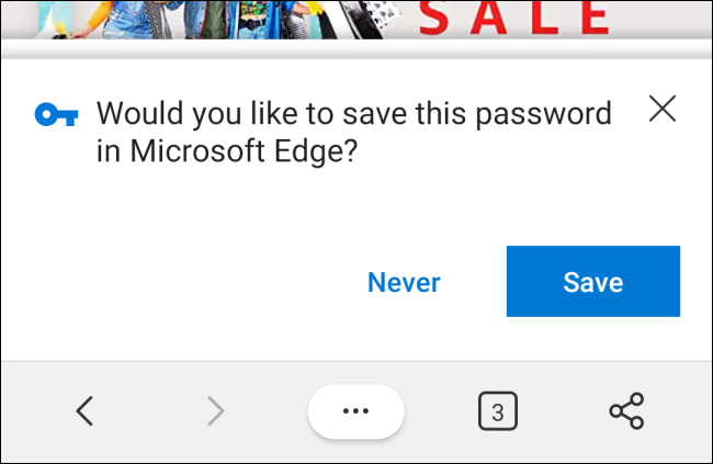 Guardar solicitud de contraseña en Microsoft Edge