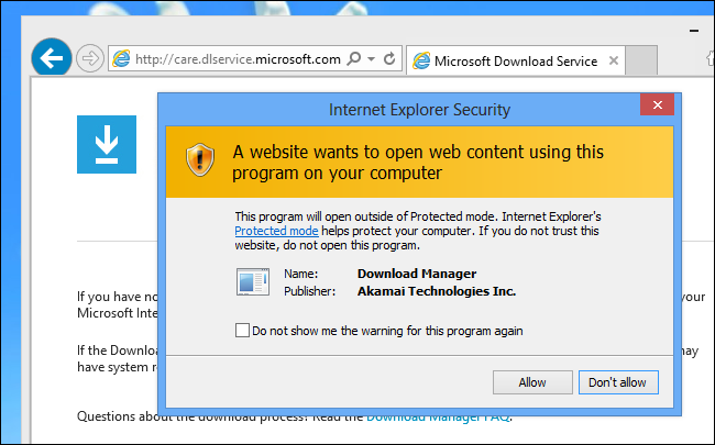Una advertencia de seguridad de Internet Explorer
