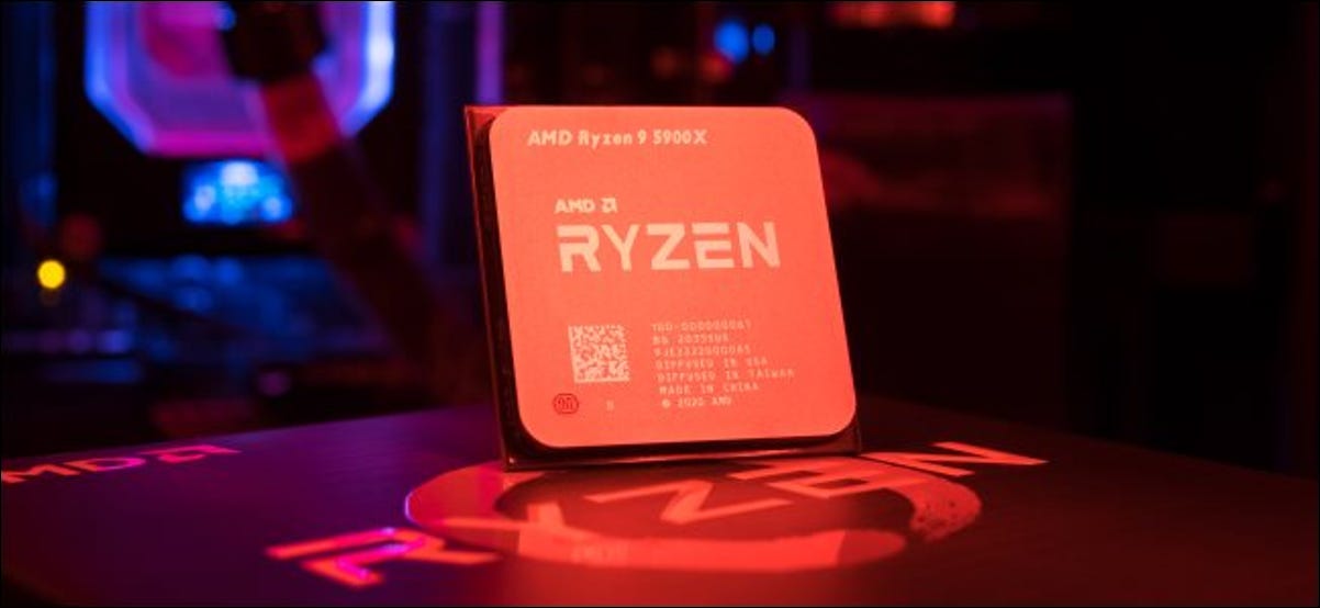 Un procesador de escritorio AMD Ryzen serie 5000.