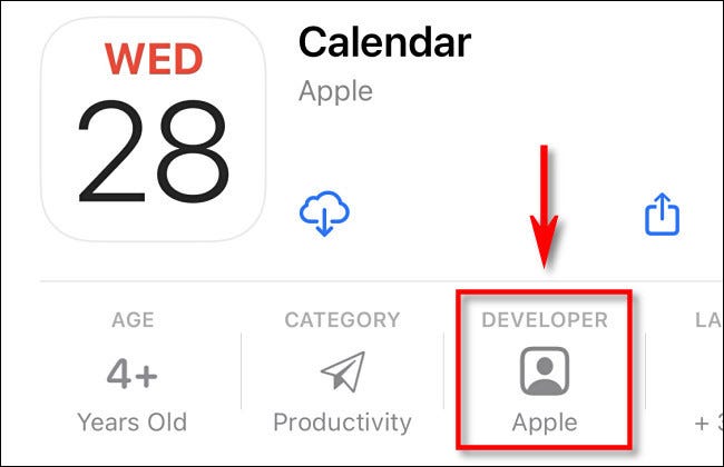 En la iPhone App Store, asegúrese de que el desarrollador sea Apple.