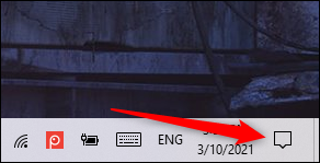 Icono de notificaciones en Windows 10