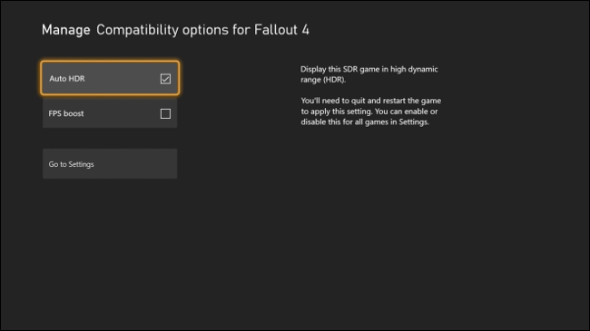 Habilite FPS Boost en Xbox a través del menú Administrar juegos y complementos