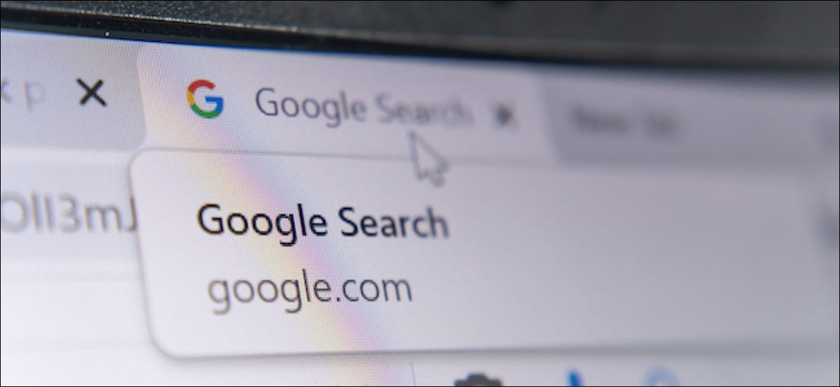 Etiqueta de búsqueda de Google en el navegador Chrome