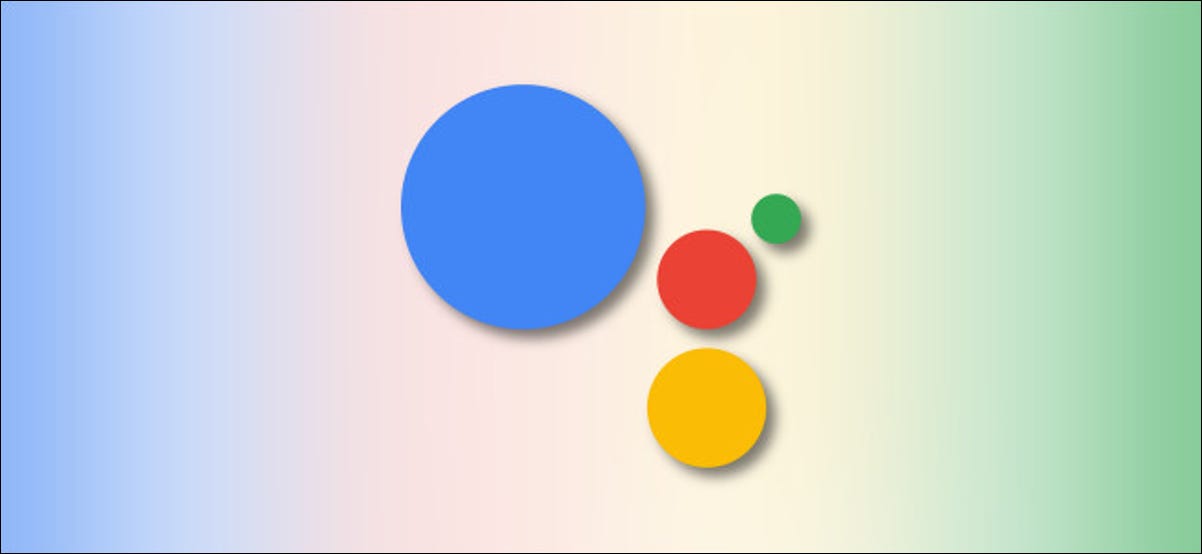 Logotipo del Asistente de Google sobre fondo de colores de Google