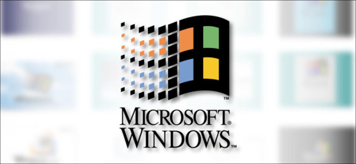 El logotipo clásico de Microsoft Windows sobre un fondo blanco borroso