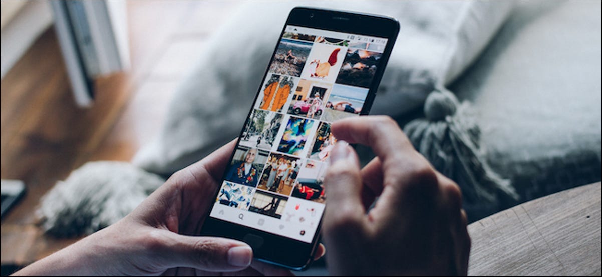 Aplicación de Instagram abierta en un teléfono inteligente Android